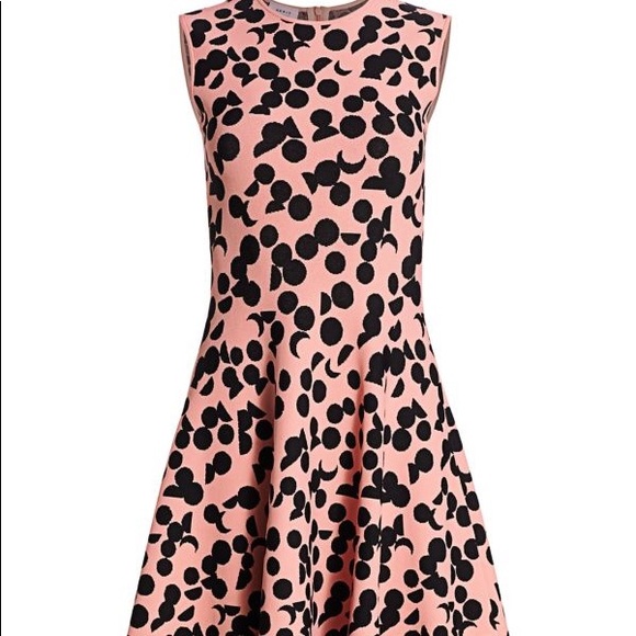 AKRIS PUNTO Luna Dot Print Knit Fit-&-Flare Dress - Picture 2 of 4
